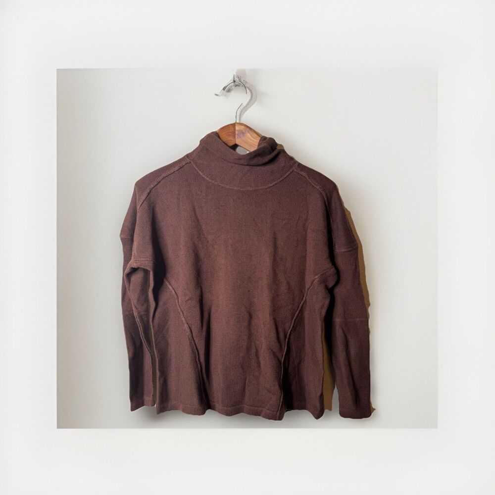 Aventura Clothing Brown Pullover Knit Sweater Cowl Neck XS Oversized